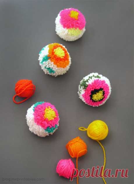 Making Flower Pom-poms with a DIY Pom-pom maker - Mr Printables Blog