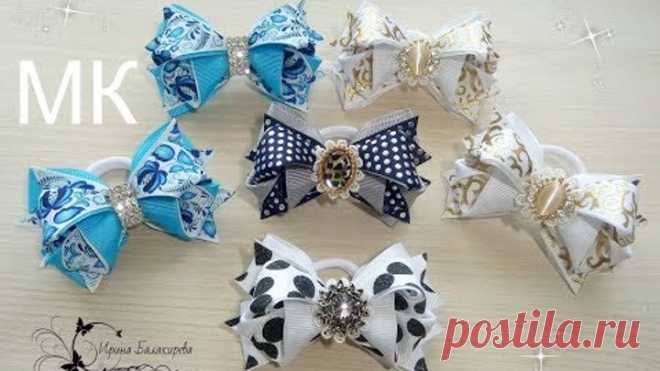 МК Бантики из ленты 2,5 см. Канзаши. Irina Balakireva. DIY Hair Bows tutorial