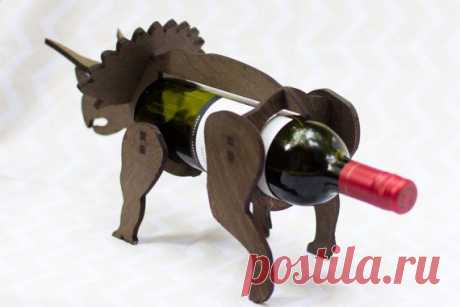 Wine-O-Saur Wooden Dinosaur Wine Rack by TheBackPackShoppe on Etsy