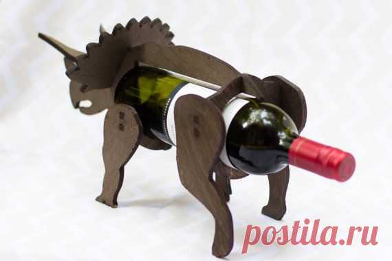 Wine-O-Saur Wooden Dinosaur Wine Rack by TheBackPackShoppe on Etsy