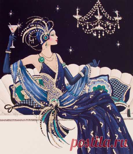 Я поднимаю свой бокал,чтоб выпить за твое здоровье подруга! | Art Deco Lady