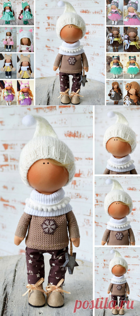 New Year Doll Winter Doll Christmas Doll Vinter Fabric Doll
