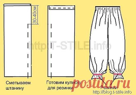 Как быстро сшить шаровары..