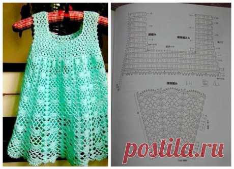 Схемы вязаного сарафана спицами и крючком