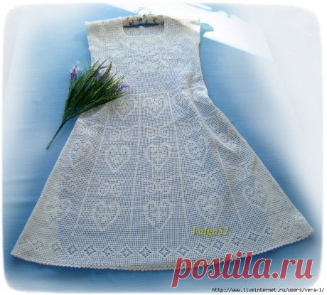 &gt;Платье (филейное вязание). Автор valga52