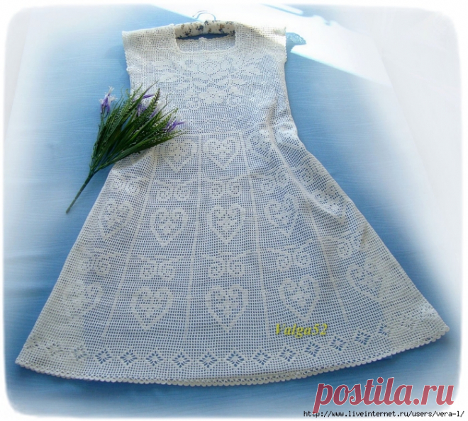 >Платье (филейное вязание). Автор valga52