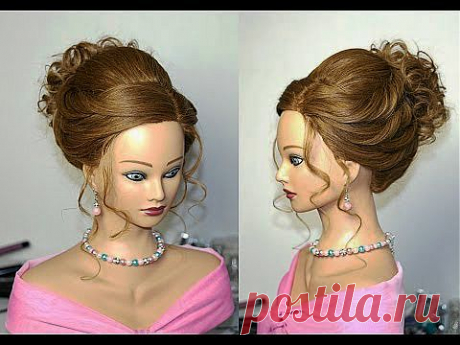 Wedding prom updo. Hairstyles for long hair. Прическа на выпускной, свадебная прическа. - YouTube