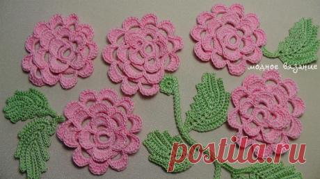 Вязание плоской розы крючком - Crochet Modnoe Vyazanie