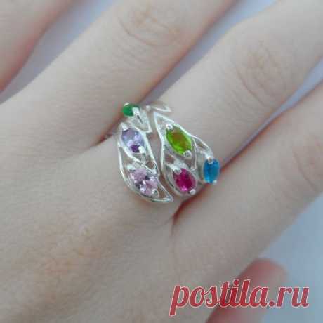 Серебряное безразмерное кольцо