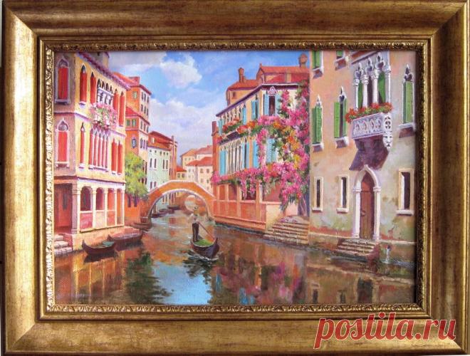 И сново яркая Венеция. Вот появилась и еще одна картина, написанная о прекрасном солнечном городе Италии. И к нам вернулось летняя погода. Жизнь прекрасна.
Холст, масло. 35 Х 50 см. 2015 г.