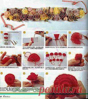 Воротник из роз |  Шали, палантины и шарфы