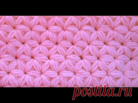 СУПЕР ОБЪЕМНЫЙ УЗОР КРЮЧКОМ ЗВЕЗДОЧКИ. КРАСИВО и ТЕПЛО!  Мастер-класс для начинающих. Елена Шатохина
