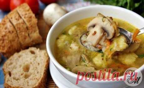 Гречневый суп с грибами и картофельными клёцками - рецепт с фото
