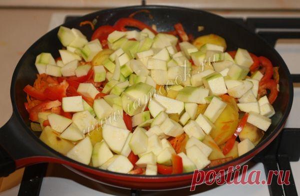 Овощное рагу из кабачков и картофеля, фото рецепт.