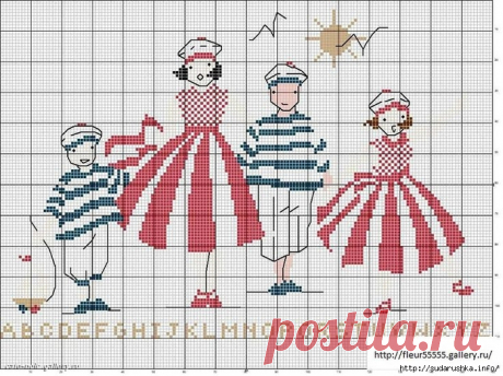 Вышивка. Идеи, схемы на морскую тему