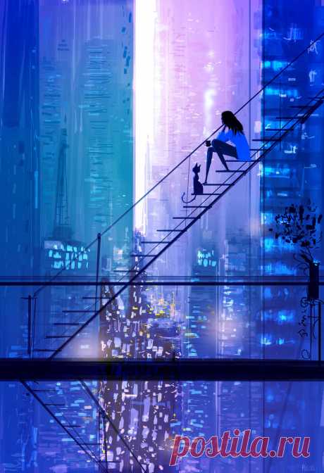 Волшебство ночи... Художник Паскаль Кэмпион (Pascal Campion).
