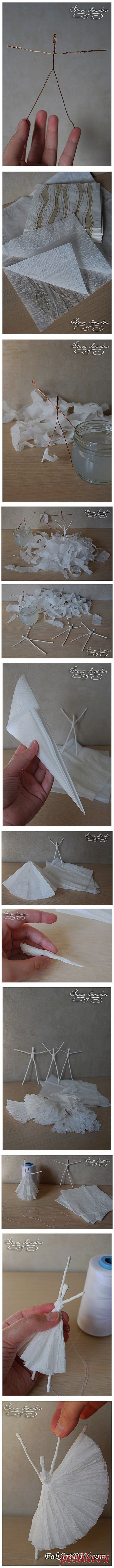 Paper Ballet Dancer DIY | www.FabArtDIY.com