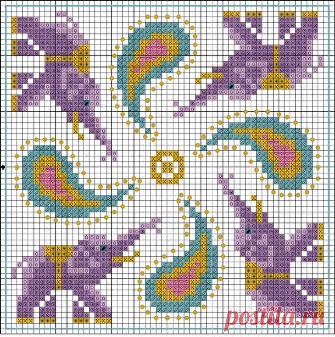 Бискорню ... вышивка крестом всяк разных кривулек