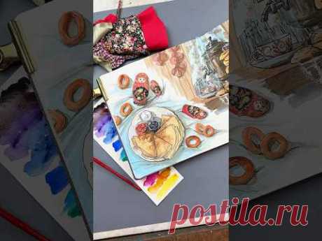 Видео урок ждет тебя в разделе «видео» 🎨 #урокрисования #акварель