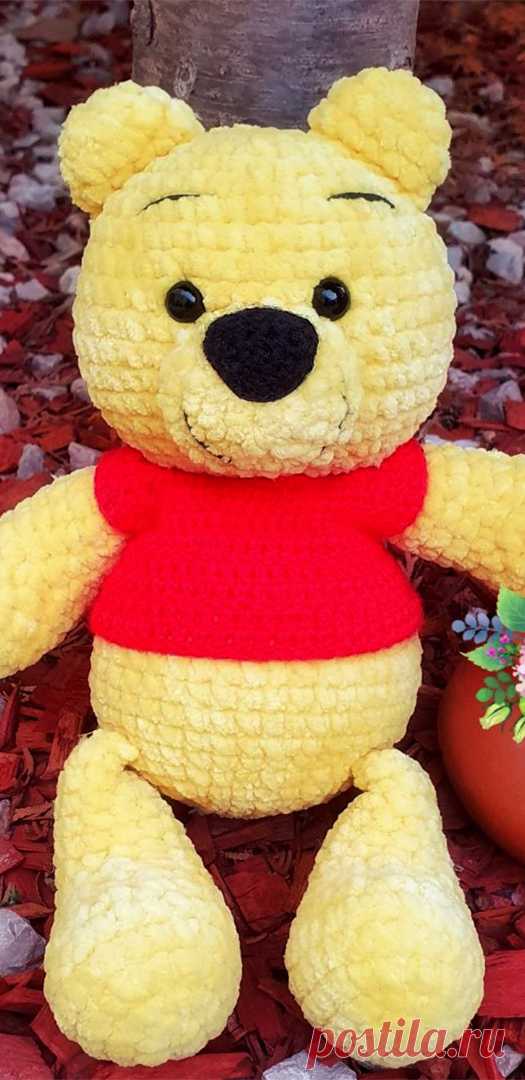 PDF Винни Пух крючком. FREE crochet pattern; Аmigurumi doll patterns. Амигуруми схемы и описания на русском. Вязаные игрушки и поделки своими руками #amimore - Винни Пух, Winnie the Pooh, медведь, зефирный медвежонок, плюшевый мишка.