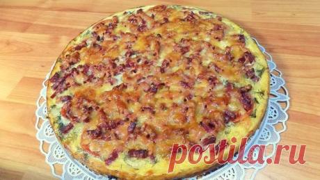 Пицца из кабачков с сыром и колбасой