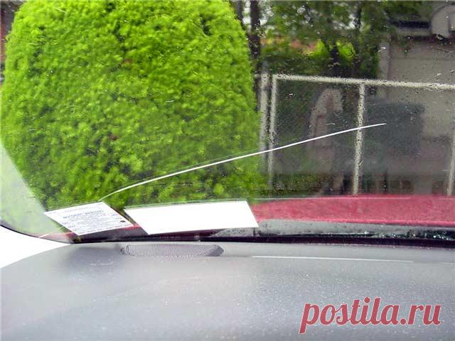 Как остановить трещину на лобовом стекле. Советы автовладельцам