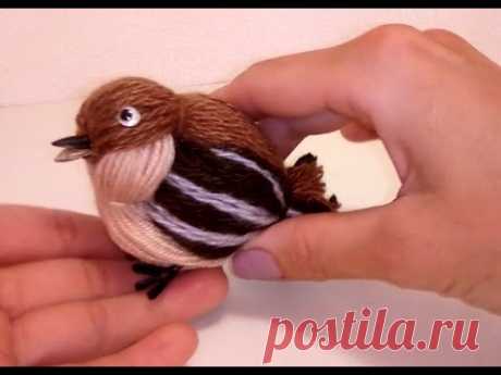 Птичка своими руками из ниток. Bird hand made