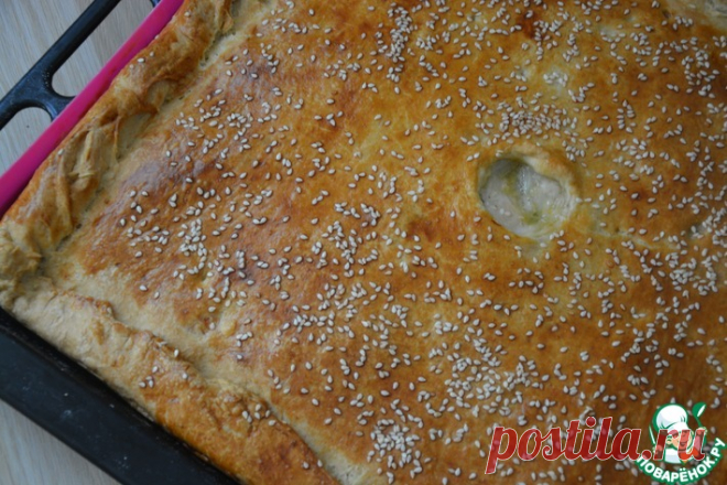 Пирог из слоеного теста с курицей Кулинарный рецепт