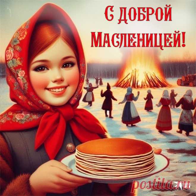 С Масленицей поздравляю,
На блины вас приглашаю,
Пусть несется смех кругом,
Зазывая счастье в дом.