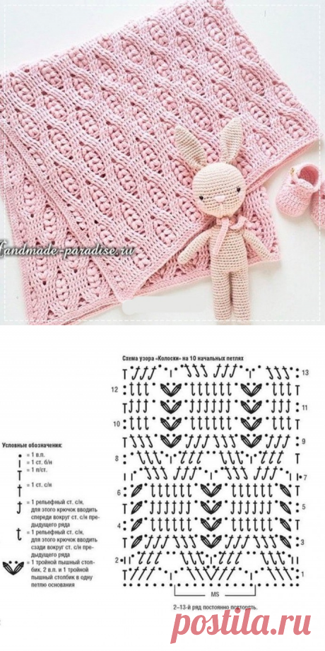 ​Очаровательный плед с очень красивым узором