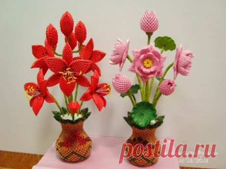 3D Origami Flower Collection - Bộ sưu tập mẫu hoa xếp Origmai 3D