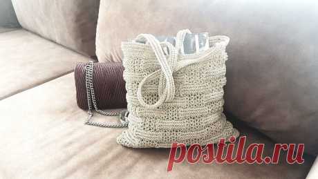 Сумочка рельефным узором крючком. Схема узора. / knittingideas.ru