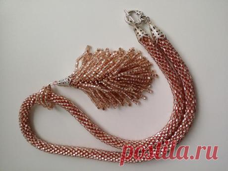 Хвостик из розового золота. | biser.info - всё о бисере и бисерном творчестве