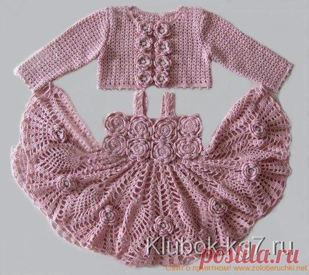 НЕЖНЕЙШИЙ НАРЯДНЫЙ КОСТЮМ ДЛЯ ДЕВОЧКИ... с описанием