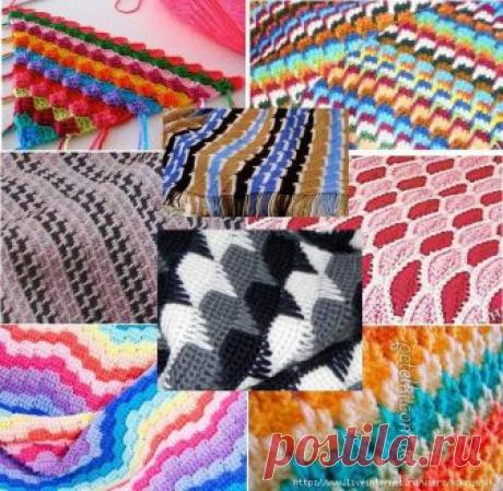 Вязание крючком - Многоцветные полосатые узоры крючком для пледов