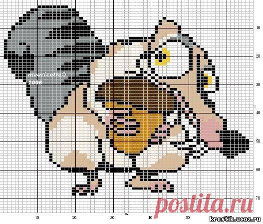Схема белочки из Ледникового периода - вышивка крестом - Животные - Вышивка крестом - Бесплатные схемы с описанием - KRESTIK: вышивка крестом + схемы, модели вязания спицами и крючком