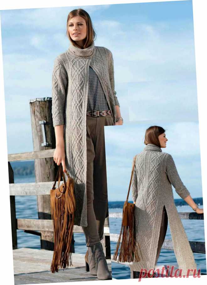 Длинное пальто - Три Руки современное рукоделие