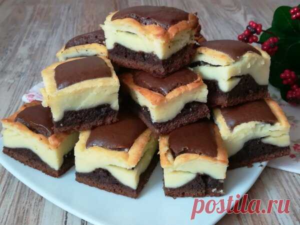 Очень вкусный шоколадно-творожный пирог 