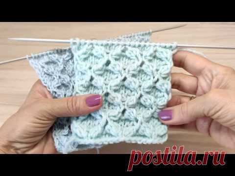 Классный узор для шапок, свитеров и кофт. Вязание спицами.
