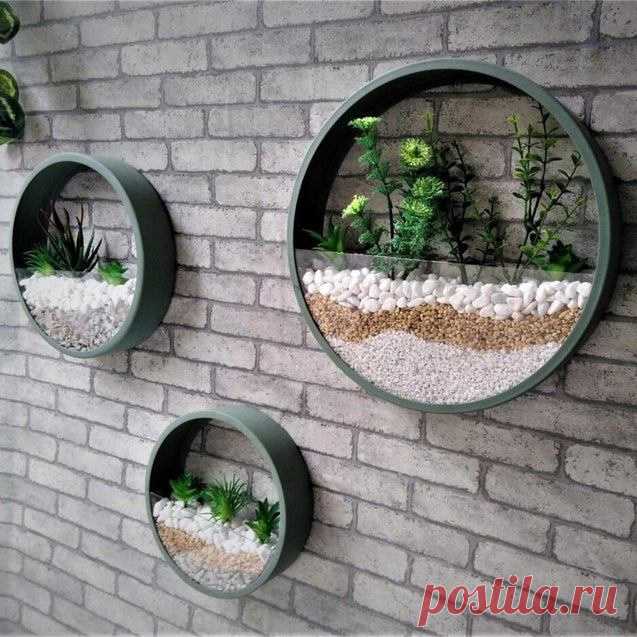 Декор стены живыми растениями