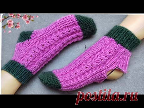 👌 ШЕДЕВР!!!💥ШИКАРНЫЕ  НОСКИ СПИЦАМИ с "забытой пяткой". Подробный МК.