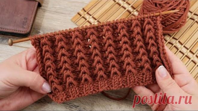 Объёмный узор спицами 💣 Volumetric knitting pattern