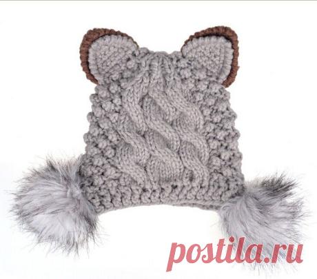 2014 Autumn and winter freeshipping Wool knitted fashion cat design artificial fur cap only Women fashion accessories-in Skullies &amp; Beanies from Apparel &amp; Accessories on Aliexpress.com | Alibaba Group