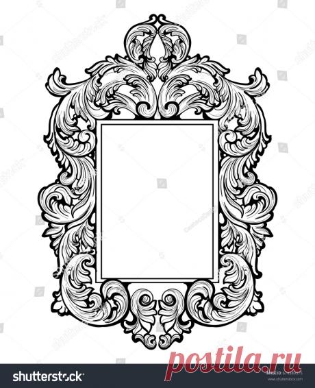 Стоковая векторная графика «Imperial Baroque Mirror Frame Vector French» (без лицензионных платежей), 674389375: Shutterstock