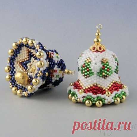 Новогодние колокольчики из бисера | Домашний hand-made
