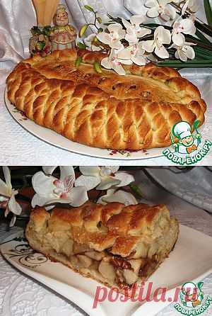 Постный пирог с яблоками и грецкими орехами - кулинарный рецепт