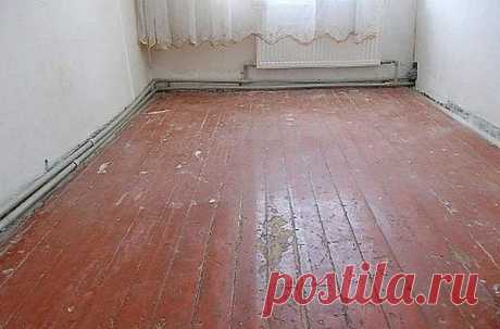 Простой способ вернуть деревянному полу приличный вид
Дерево прекрасный строительный материал, который очень часто применяется при возведении дома. Доски, брусья, балки используют как при строительстве стен, крыши так и для пола. С годами дерево начинает терять свой прежний вид. Доски могут гнить, проседать, давать трещины, а краска слазить. Жить с кривым скрипящим и некрасивым полом не очень то приятно, поэтому в этой статье я хочу рассказать о самом простом способе, который поможет вернуть по