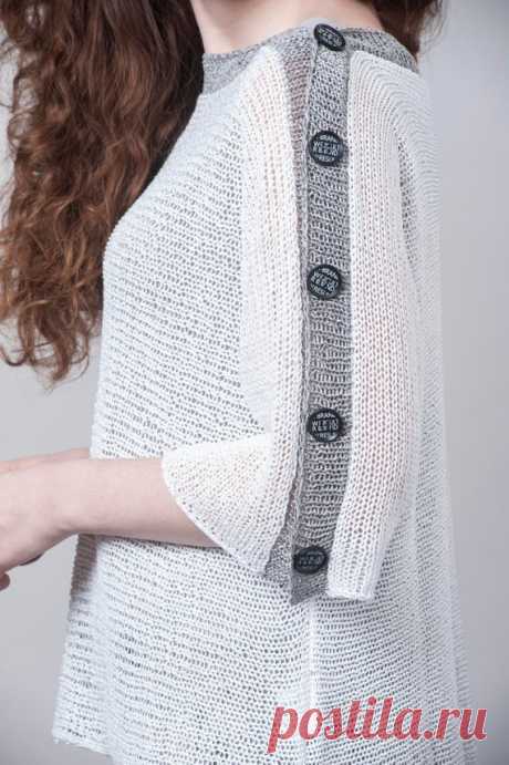 Long Sleeve Top, Summer Top, Pullover Women, Women Summer Top, Loose Top, Boho Tops, Knit Sweater, Light Top, Knit Top, Light Sweater, Sheer White &amp; Grey Knit Sweater, Women Spring / Autumn Clothing, Fashion Summer Knit Top- Boho Style, Fits all seasons.  Knitwear is not a seasonal item anymore. Lightweight and breathable our knitwear will fit easily into any wardrobe. Comfortable, easy to wear, and convertible – our womens