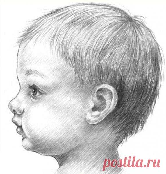 Пошаговое рисование ребенка, мастер класс / Уроки рисования для начинающих карандашом, поэтапный метод / КлуКлу. Рукоделие - бисероплетение, квиллинг, вышивка крестом, вязание