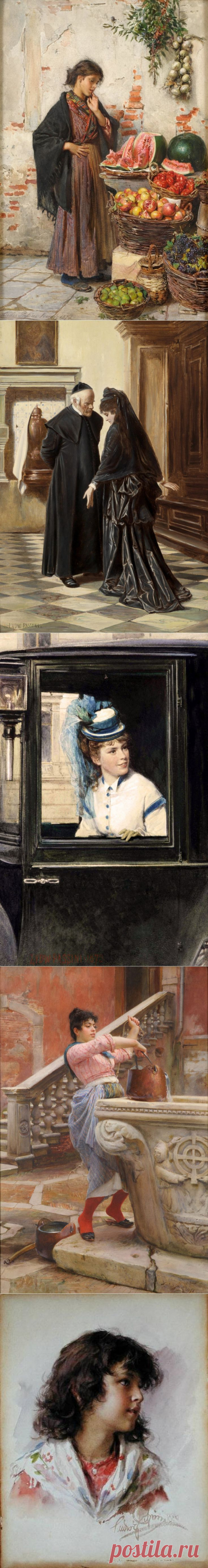 Ludwig Johann Passini (Austrian, 1832-1903).... АкварельноЖанровоПортретное.